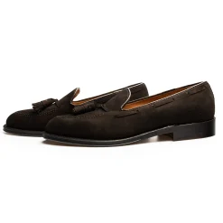 Alden Alden<Tassel Loafer Brown Suede 666