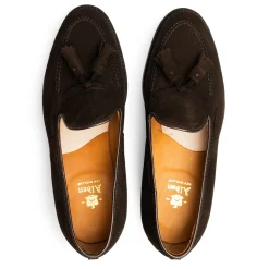 Alden Alden<Tassel Loafer Brown Suede 666