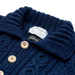 Allevol X Inverallan Knitwear<Cable Knit Cardigan 3A Indigo
