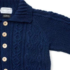 Allevol X Inverallan Knitwear<Cable Knit Cardigan 3A Indigo