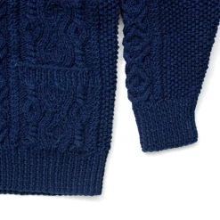 Allevol X Inverallan Knitwear<Cable Knit Cardigan 3A Indigo