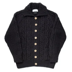 Allevol X Inverallan Knitwear<Cable Knit Cardigan 3A Black