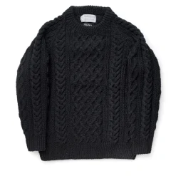 Allevol X Inverallan Knitwear<Cable Knit Crew 1A Black