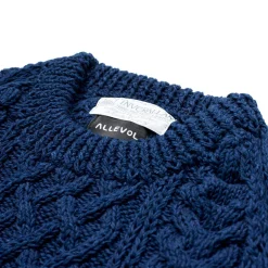 Allevol X Inverallan Knitwear<Cable Knit Crew 1A Indigo