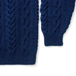 Allevol X Inverallan Knitwear<Cable Knit Crew 1A Indigo