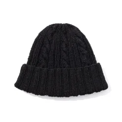 Allevol X Inverallan Knitwear<Cable Knit Cotton Beanie 22F Black