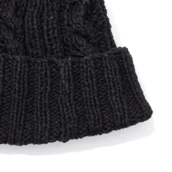 Allevol X Inverallan Knitwear<Cable Knit Cotton Beanie 22F Black