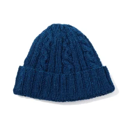 Allevol X Inverallan Knitwear<Cable Knit Indigo Cotton Beanie 22F