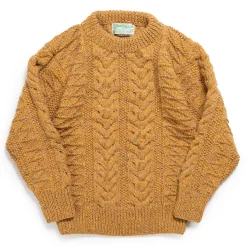 Allevol X Inverallan Knitwear<1G Pegasus Crew Neck Sweater Mohair Tweed Golden Ash