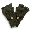 Allevol X Inverallan Knitwear<22S Diamond Fingerless Gloves w/Cover Mohair Tweed Oak