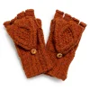Allevol X Inverallan Knitwear<22S Diamond Fingerless Gloves w/Cover Mohair Tweed Blaze