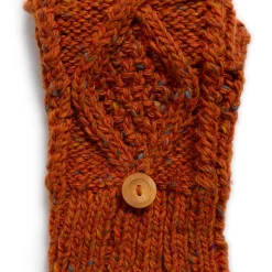 Allevol X Inverallan Knitwear<22S Diamond Fingerless Gloves w/Cover Mohair Tweed Blaze