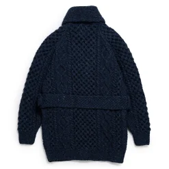 Allevol Knitwear<x Inverallan Shawl Collar Cardigan 6A Long Blueberry