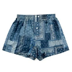 Anonymous Ism Anonymous Ism<Fine Satin Paisley Boxer Shorts Navy