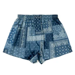 Anonymous Ism Anonymous Ism<Fine Satin Paisley Boxer Shorts Navy