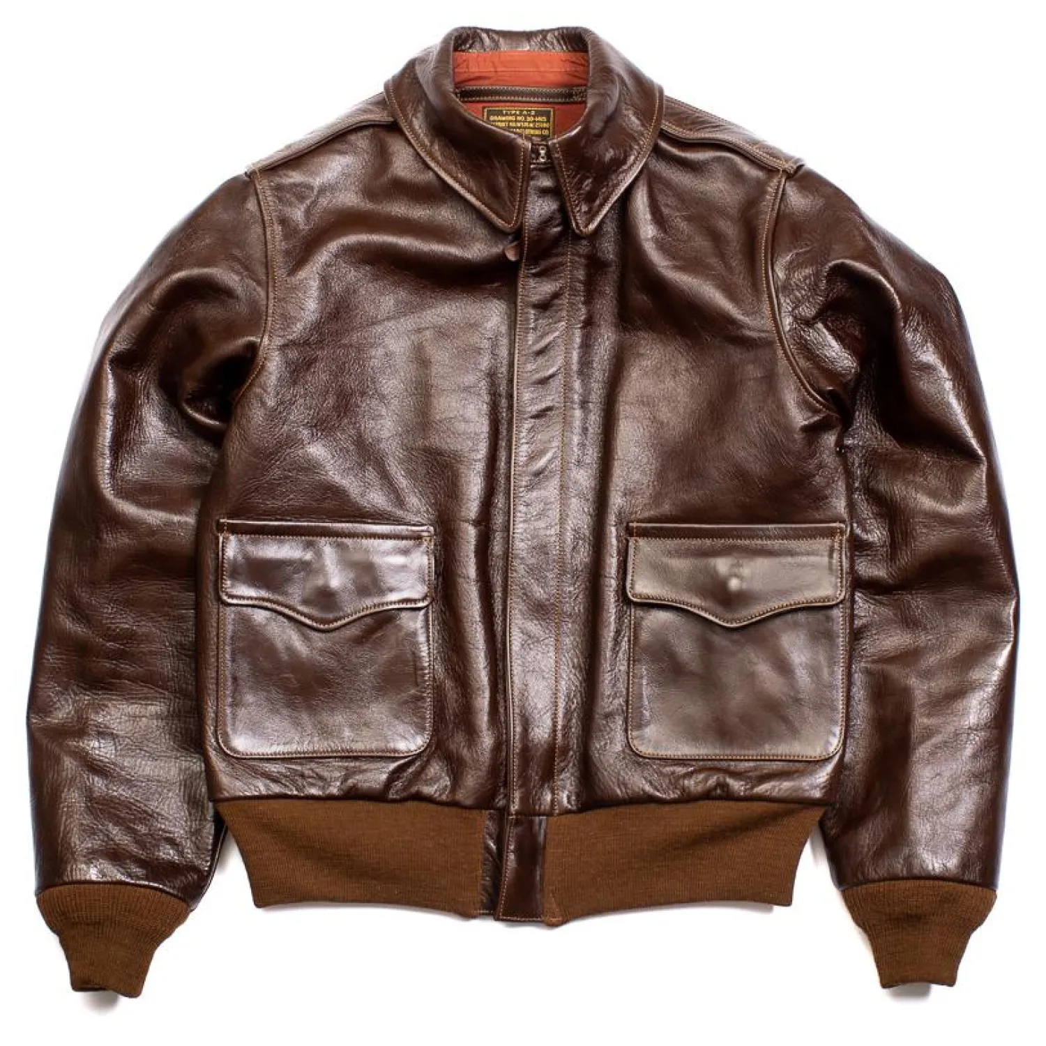 Buzz Rickson's Leather Jackets|Jackets And Coats<Type A-2 Rough Wear 23380 No Stencil Leather Jacket Seal Brown