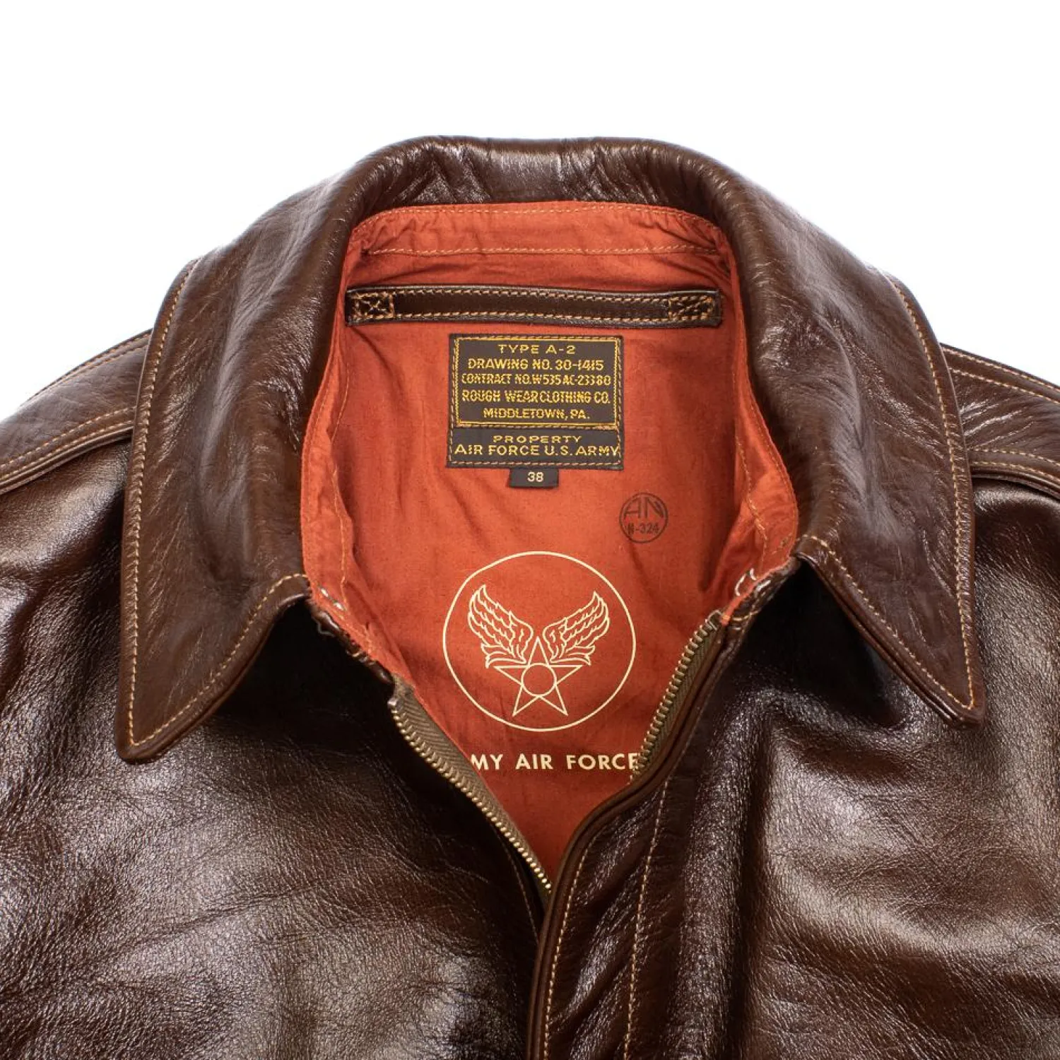 Buzz Rickson's Leather Jackets|Jackets And Coats<Type A-2 Rough Wear 23380 No Stencil Leather Jacket Seal Brown