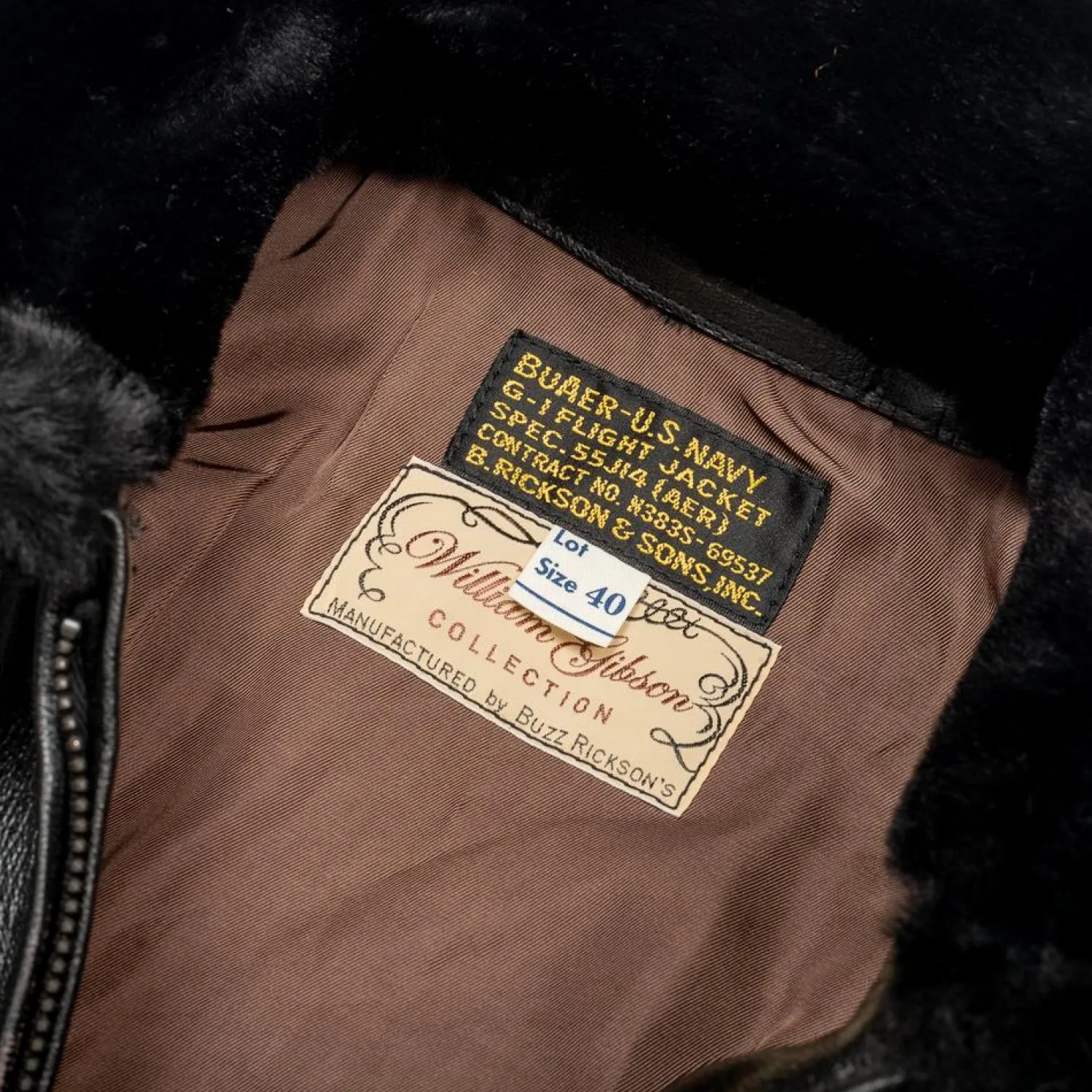 Buzz Rickson's Leather Jackets<x William Gibson G-1 Leather Jacket Black