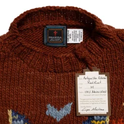 Chamula Knitwear<Antique Star Pullover Red Rust