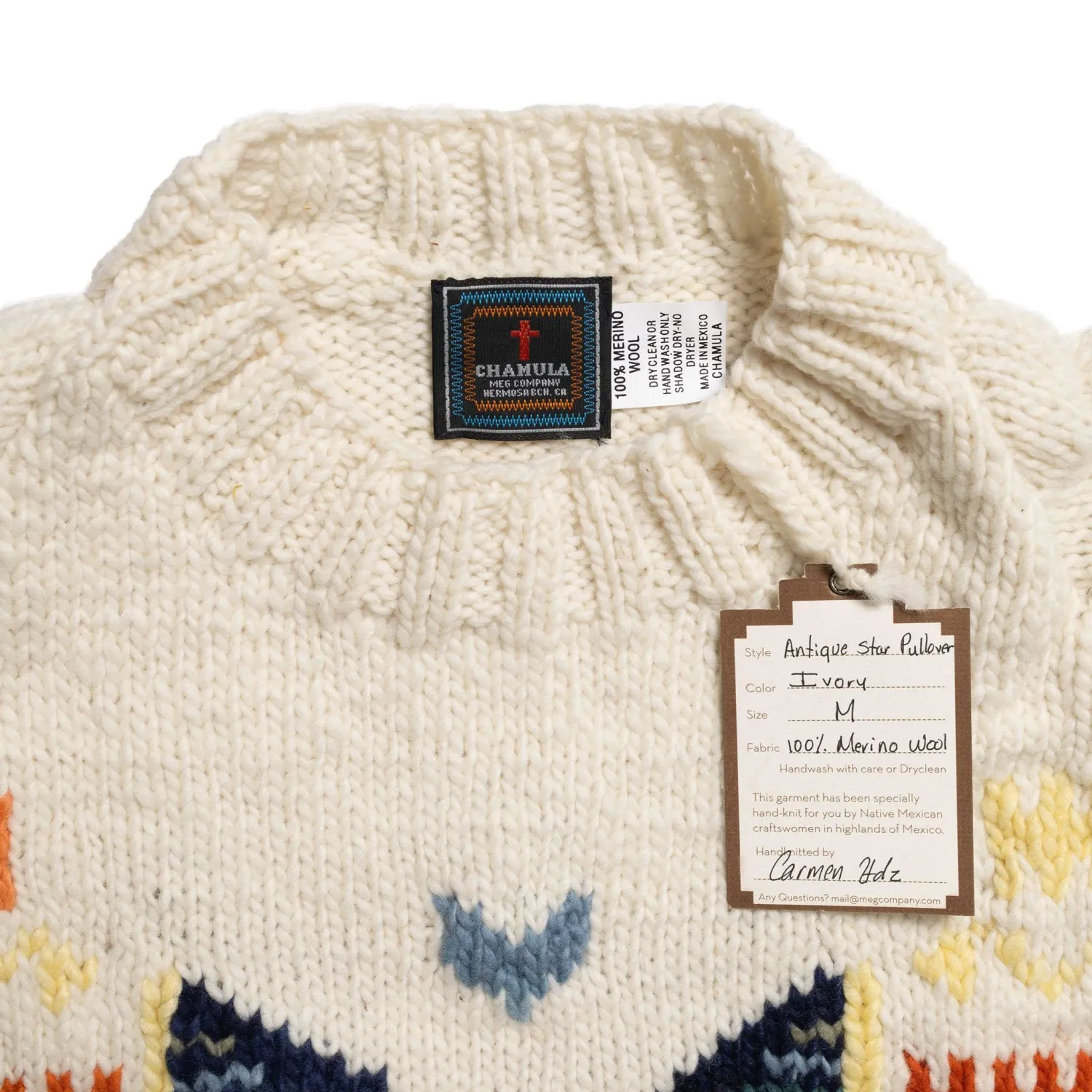 Chamula Knitwear<Antique Star Pullover Ivory