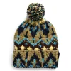 Chamula Knitwear<Double Cuff Cap Fair Isle #7 Navy