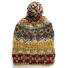 Chamula Knitwear<Double Cuff Cap Fair Isle #3 Dark Alfalfa