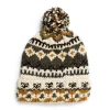 Chamula Knitwear<Double Cuff Cap Fair Isle #3 Ivory #4