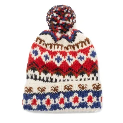 Chamula Knitwear<Double Cuff Cap Fair Isle #3 Ivory #3