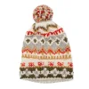 Chamula Knitwear<Double Cuff Cap Fair Isle #3 Ivory #5