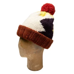 Chamula Knitwear<Double Cuff Cap Lightning Red Rust