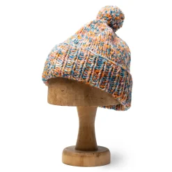 Chamula Knitwear<Double Cuff Cap Mix Heather Heather Med Turquoise Mix