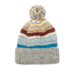 Chamula Knitwear<Double Cuff Cap Multi Stripe Pearl Heather Multi