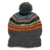 Chamula Knitwear<Double Cuff Cap Multi Stripe Grey