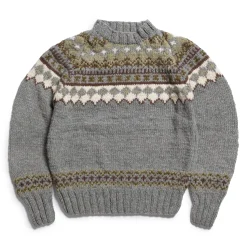 Chamula Knitwear<Fair Isle #3 Pullover Knit Pearl Grey