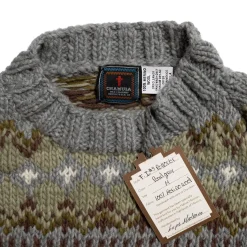 Chamula Knitwear<Fair Isle #3 Pullover Knit Pearl Grey