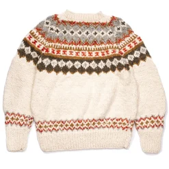 Chamula Knitwear<Fair Isle #3 Pullover Sweater Ivory