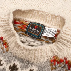 Chamula Knitwear<Fair Isle #3 Pullover Sweater Ivory