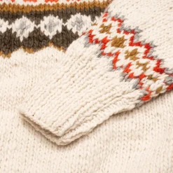 Chamula Knitwear<Fair Isle #3 Pullover Sweater Ivory