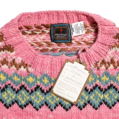 Chamula Knitwear<Fair Isle #8 Pullover Sweater Lt. Pink