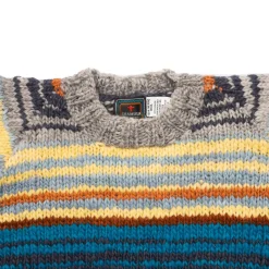 Chamula Knitwear<Multi Stripe Pullover Knit Pearl Grey