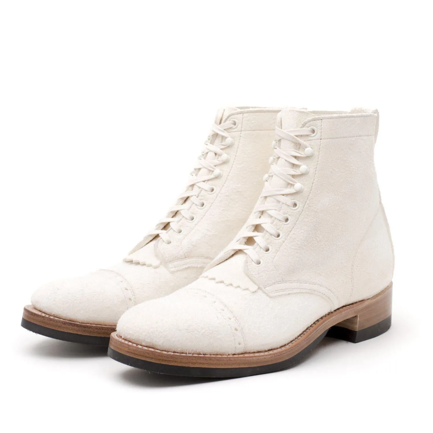 Clinch by Brass Tokyo Clinch<Clinch Lace Up Boots White Roughout Suede