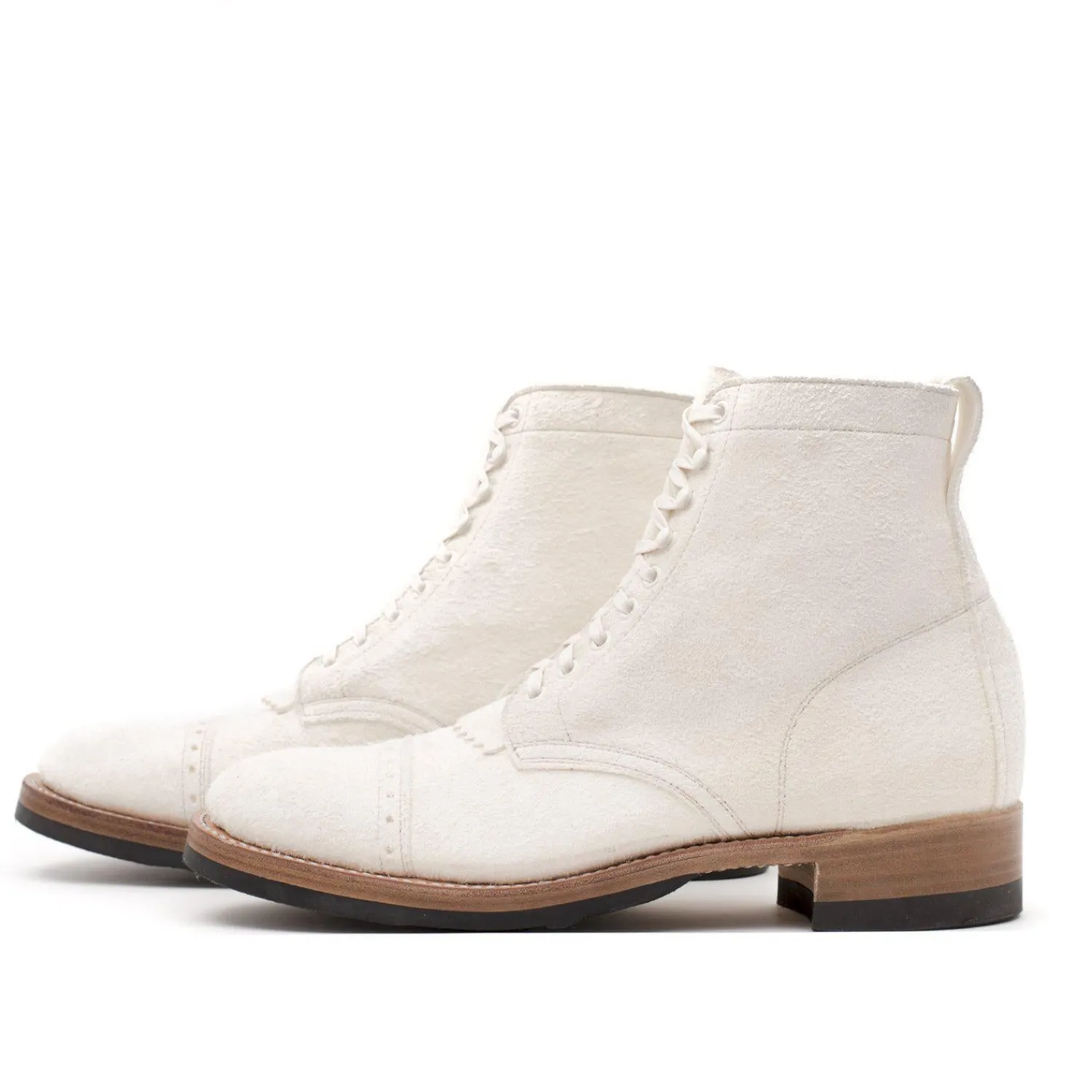 Clinch by Brass Tokyo Clinch<Clinch Lace Up Boots White Roughout Suede