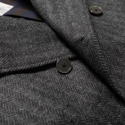 Coherence Jackets And Coats<FouFou II Chevron Tweed Jersey Grey