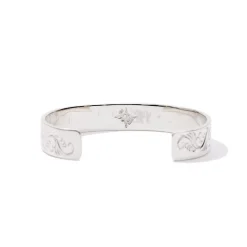 First Arrow's First Arrow's<12mm Flat Hammer Engraved Bangle 18K BR-026