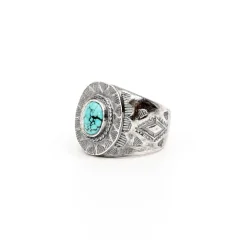 First Arrow's First Arrow's<VFSW Stamp Ring w/ Turquoise (R-132)