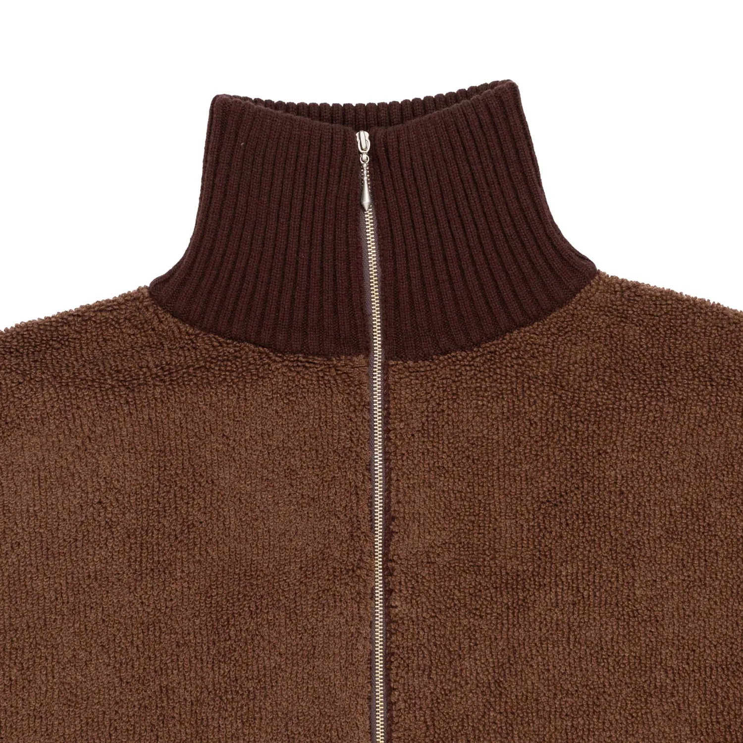 Haversack Knitwear<5G Pile Zip Sweater Brown