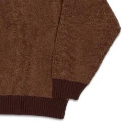 Haversack Knitwear<5G Pile Zip Sweater Brown
