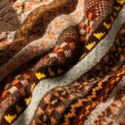 Jamieson's Of Shetland Knitwear|Vests<Jamieson's for Clutch Cafe Fair-Isle V-Neck Slip Over Orange x Brown