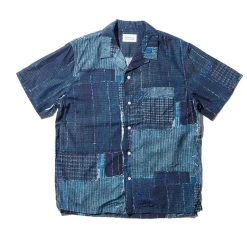 Kuon Shirts|Hawaiian Shirt<Boro Hawaiian Shirt Navy