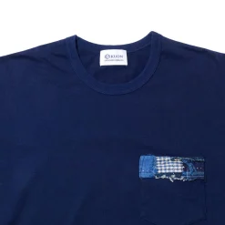 Kuon T-shirts & Undershirts<Boro Striped Pocket T-Shirt Navy